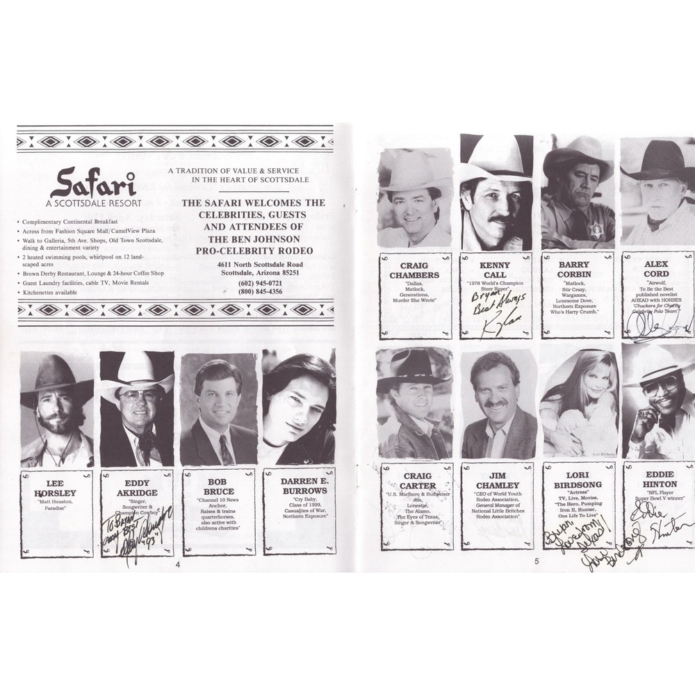 1993 Ben Johnson Rodeo Program SIGNED x25 Ben Johnson Harry Carey Jr Buck Taylor - Picture 4 of 8